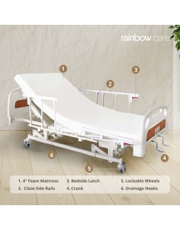 2 Crank Manual Split Hospital Bed