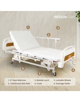 2 Crank Manual Hospital Bed