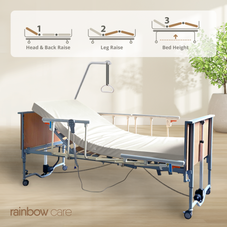 Domiflex 3 Plus Premium Nursing Bed, Split Side Rails