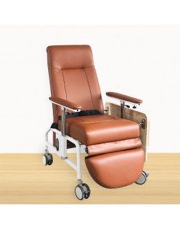 KW-WF-AA Reclining Geriatric Chair (Steel, With Wheels, Footrest & Adjustable Arm Rest)