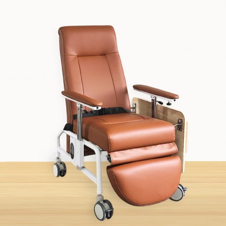 KW-WF-AA Reclining Geriatric Chair (Steel, With Wheels, Footrest & Adjustable Arm Rest)