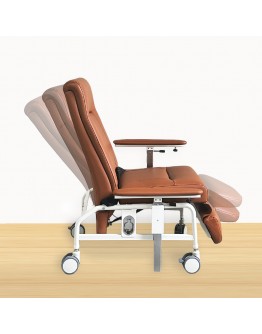 KW-WF-AA Reclining Geriatric Chair (Steel, With Wheels, Footrest & Adjustable Arm Rest)