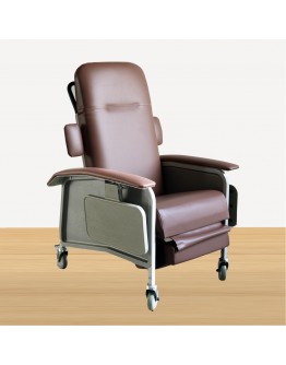 M187 Reclining Geriatric Chair (Steel, With Wheels, Footrest & Foldable Tables)