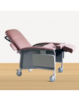 M187 Reclining Geriatric Chair (Steel, With Wheels, Footrest & Foldable Tables)