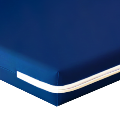 Section of the Bock Standard Comfort Mattress with Blue Water-Resistant Cover