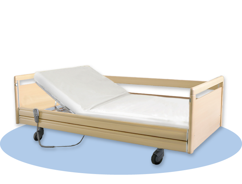 Livorno Adjustable Electric Hospital Bed with Full-length Railings Safety Feature