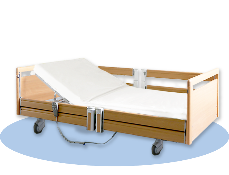 Livorno Adjustable Electric Hospital Bed with 2 Split Railings Safety Feature