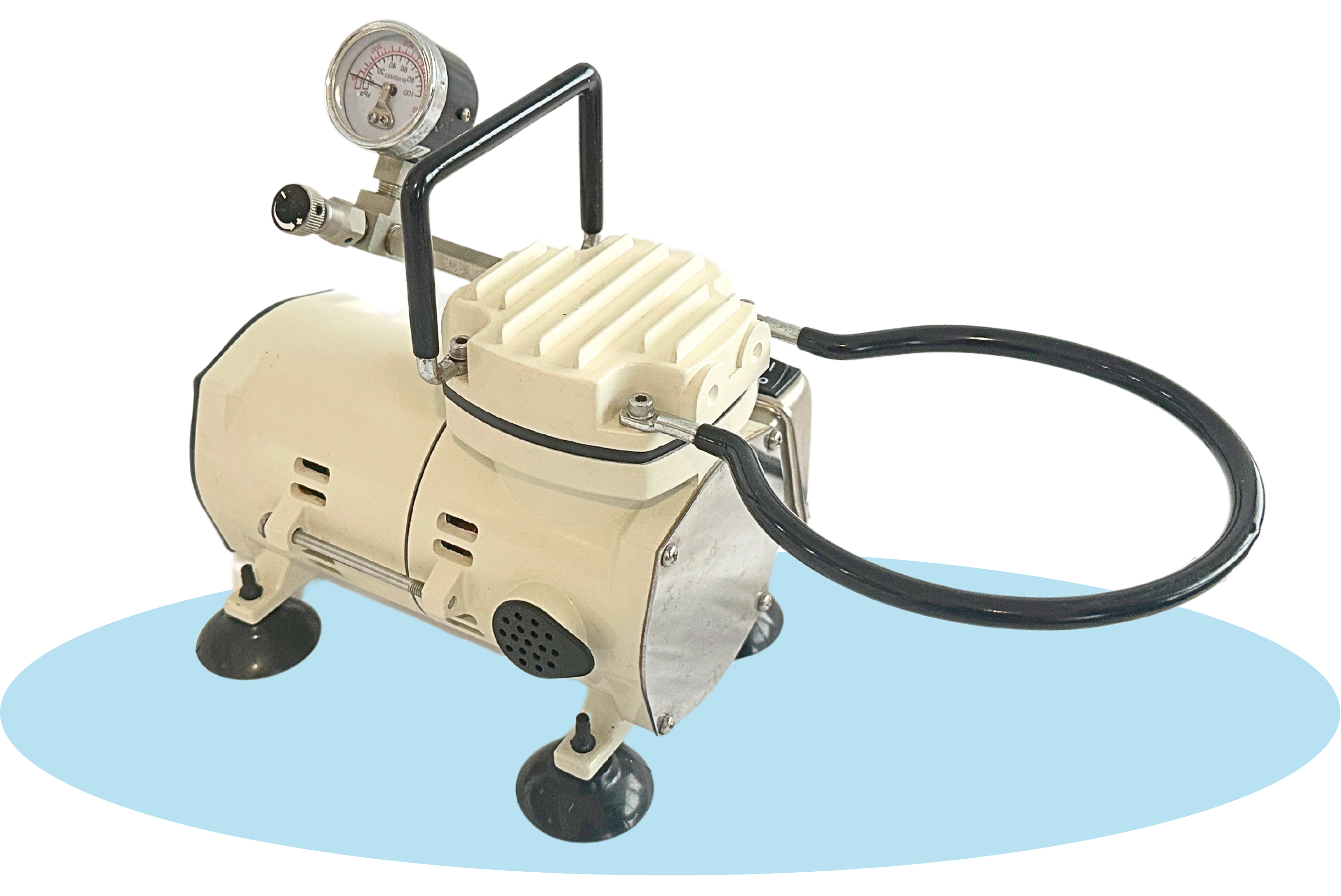 Suction pump machine with transparent reusable canister attached